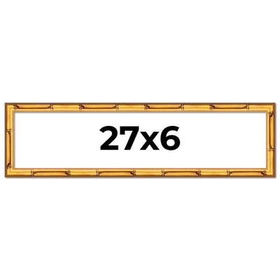 27x6 Frame Gold Bamboo Picture Frame Modern Photo Frame Includes UV Acrylic Shatter Guard Front Acid Free Foam Backing Board