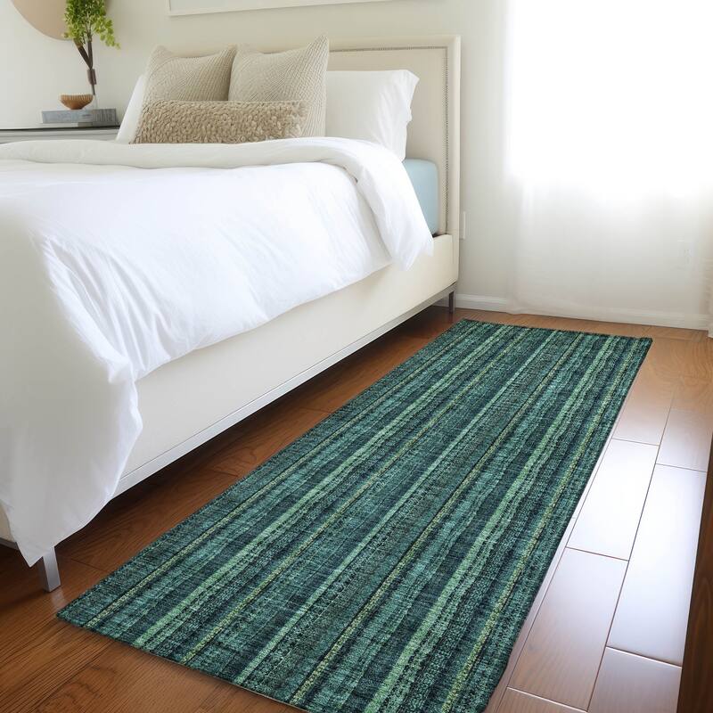 Premium Washable Super Soft Stripe Ombre Mayfield Rug - Teal - 2'3" x 7'6"