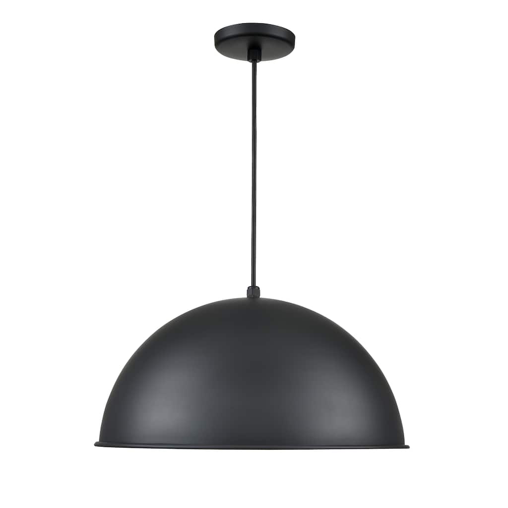 R Series 1-Light Cord Hung Wide Deep Bowl Satin Black - Satin Black