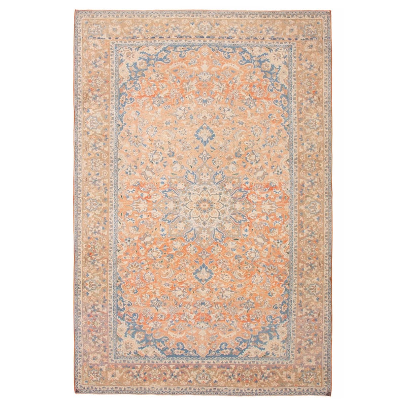 ECARPETGALLERY Hand-knotted Antalya Vintage Orange Wool Rug - 7'9 x 11'5 - Orange - 7'9 x 11'5