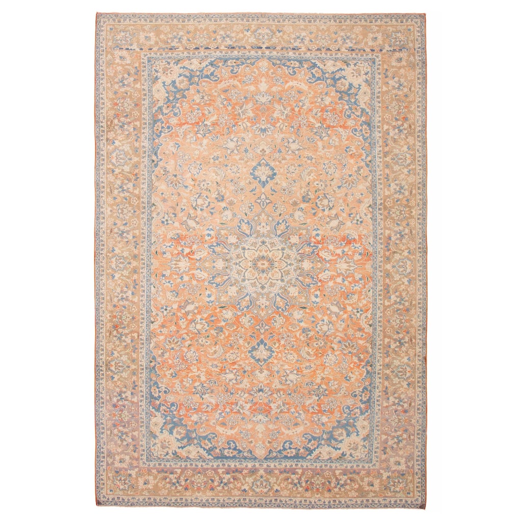 ECARPETGALLERY Hand-knotted Antalya Vintage Orange Wool Rug - 7'9 x 11'5