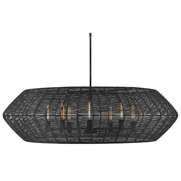 slide 2 of 10, Hinkley Lighting 40386 Luca 8 Light 60" Wide Lisa McDennon Drum Black