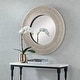 preview thumbnail 2 of 5, Small Round Wall Mirror - 33" - Beige