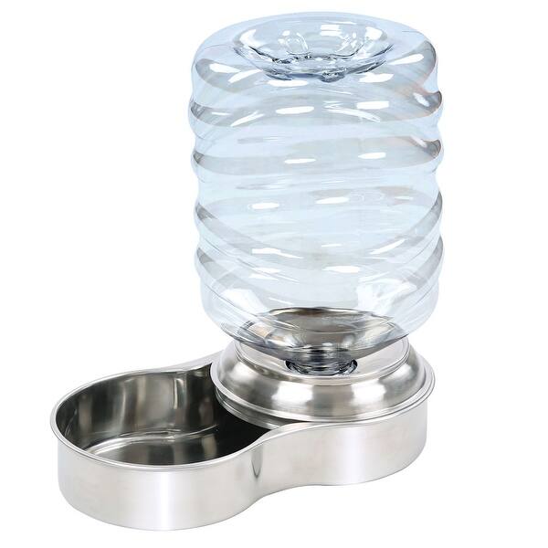Shop Stainless Steel Pet Waterer Dog Cat Water Fountain Bowl 1