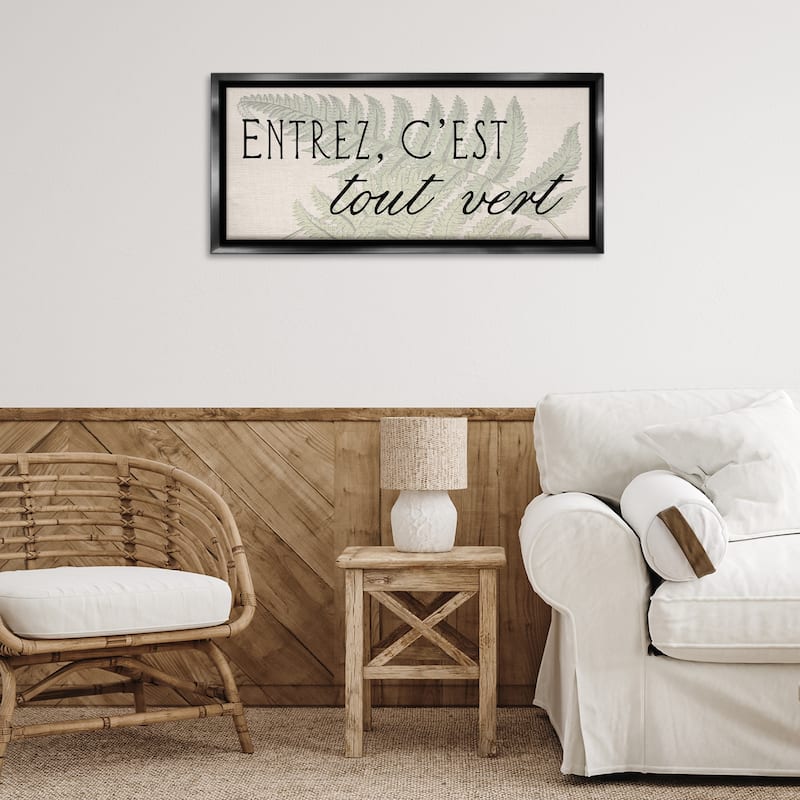 Stupell French It's All Green Framed Floater Canvas Wall Art Design By Lil' Rue