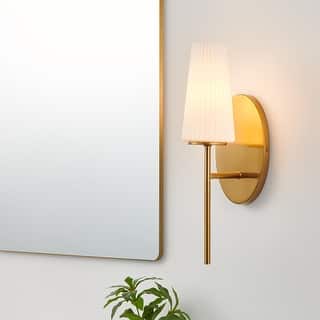KAWOTI 16" 1- Light Wall Sconce with Opal Glass Shade