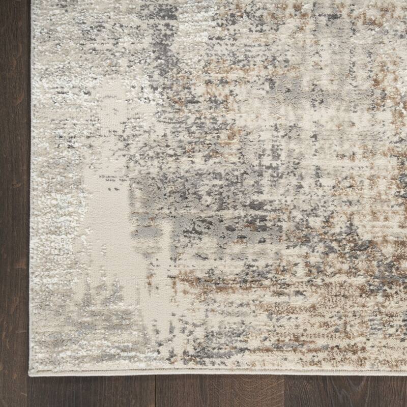 Power Loomed Abstract Modern Non Skid Stain Resistant Area Rug - 118' X '94' X '0.5