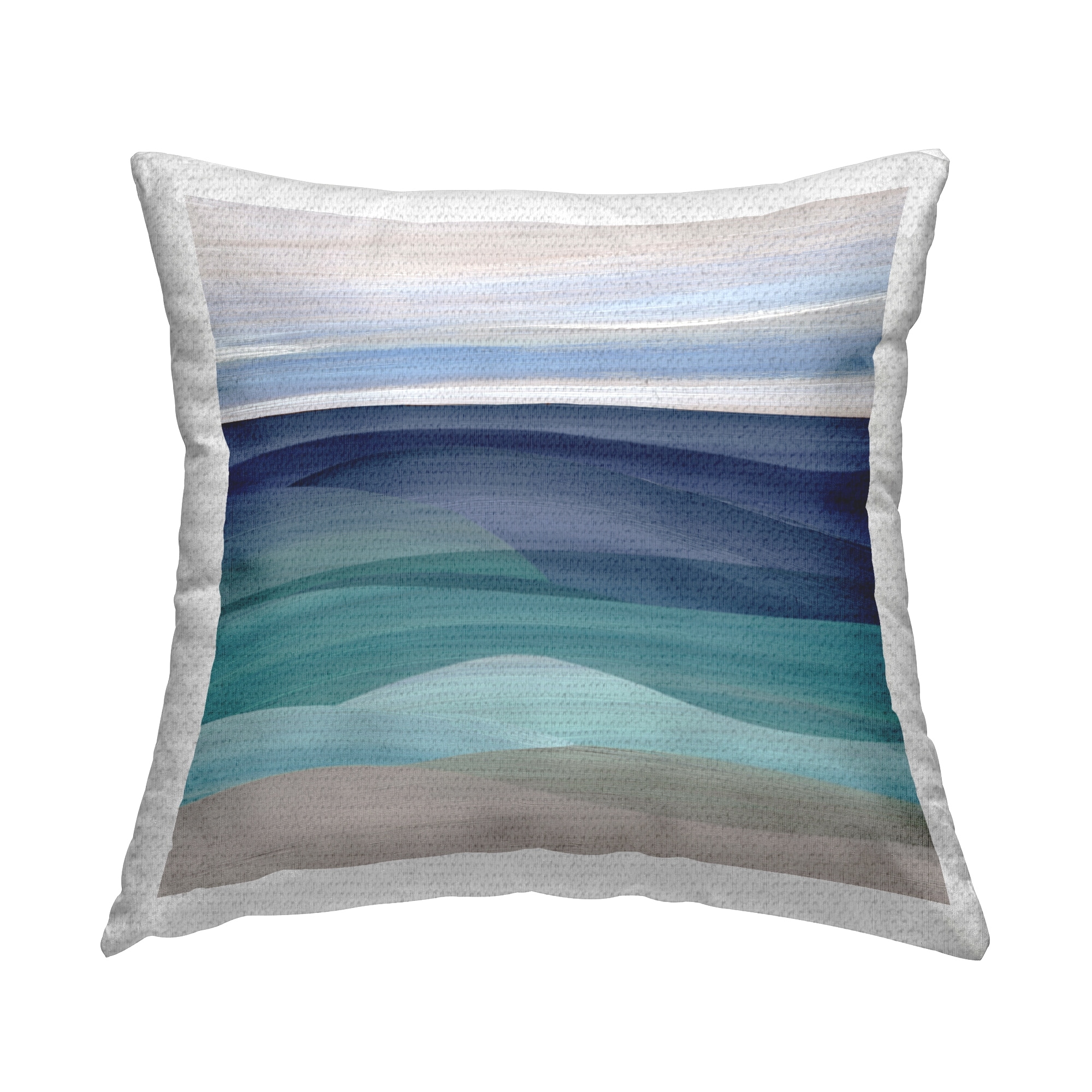Stupell Modern Beach Waves Printed Outdoor Throw Pillow Design by Carol Robinson