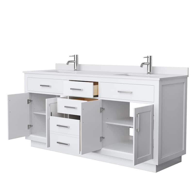 Beckett TK 72-inch Double Vanity, Cultured Marble Top