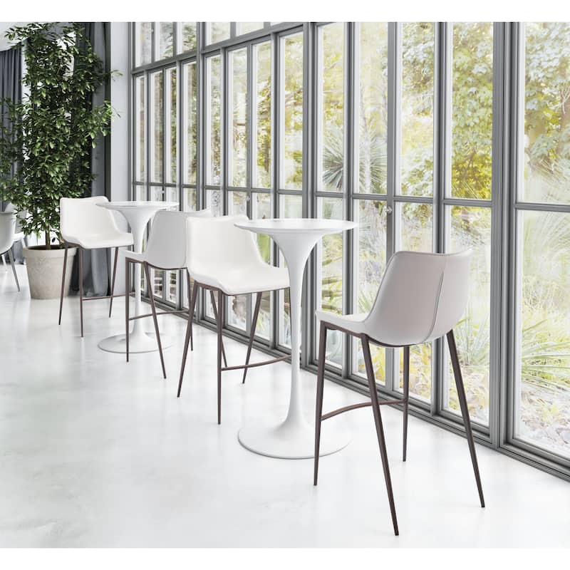 Magnus Barstool White & Walnut - White/Walnut