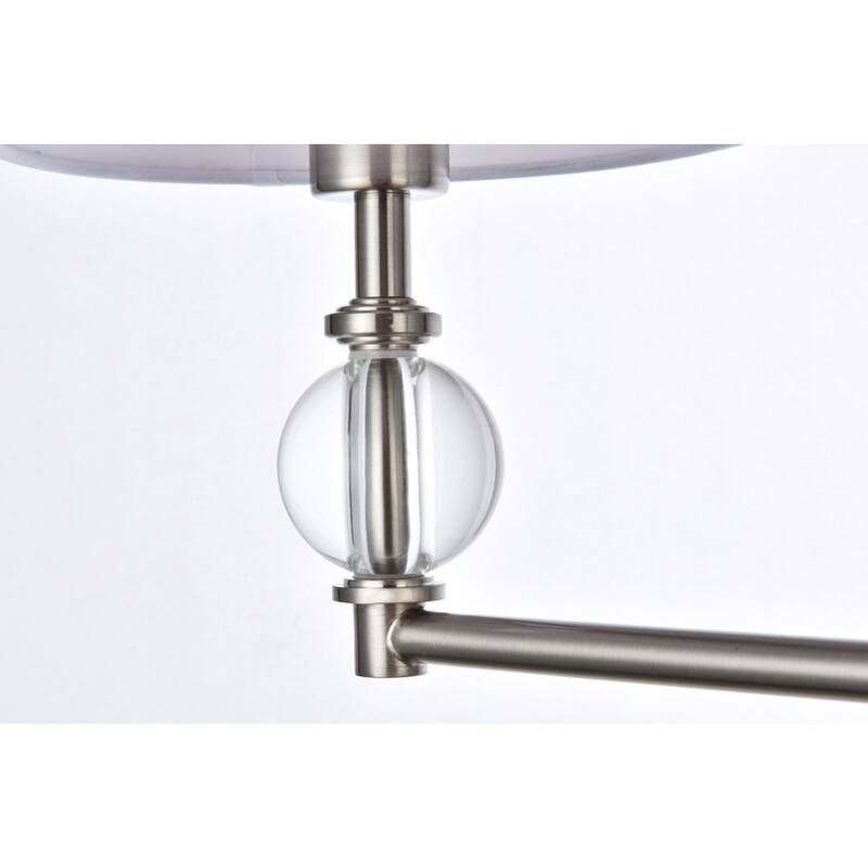 Bella 3 Light Bath Sconce with White Fabric Shade