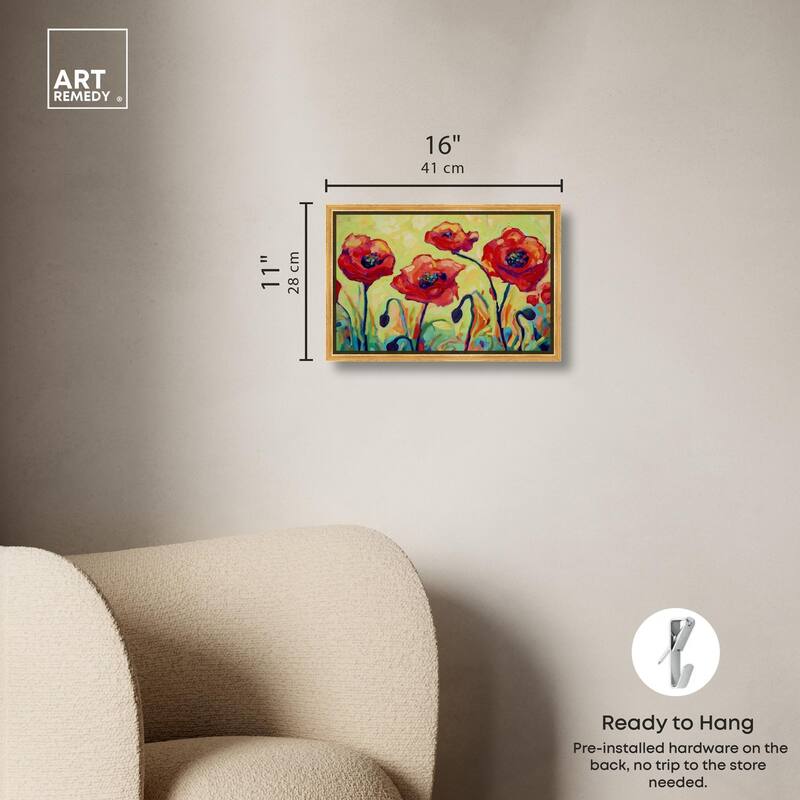 Red Poppy Field II Canvas by Art Remedy