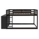 preview thumbnail 9 of 15, Full Over Full Wood Floor Bunk Bed with 4 Drawers & 3 Shelves,Espresso