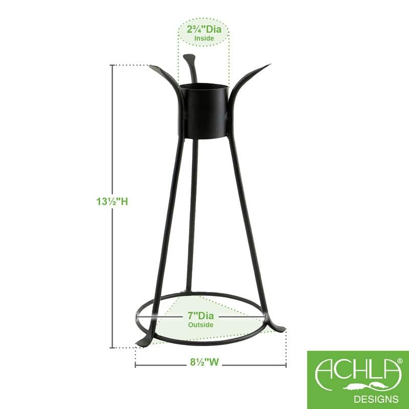 Achla Designs Trestle II Gazing Globe Ball Stand, Black Powder Coat Finish