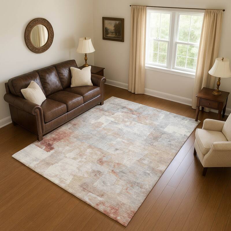 Premium Washable Super Soft Chic Modern Mayfield Rug - Paprika - 10' x 14'