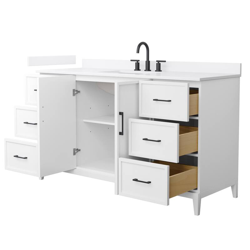 Elan 60-inch Single Vanity, 3 Hole Quartz Top