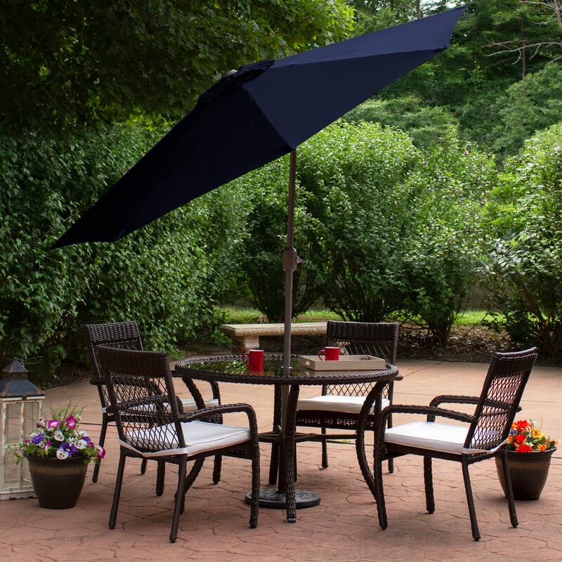 9ft Outdoor Patio Market Umbrella with Hand Crank and Tilt