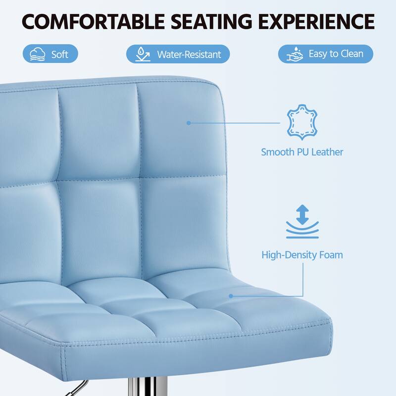 Yaheetech 2pcs Adjustable Modern Faux Leather Swivel Bar Chairs