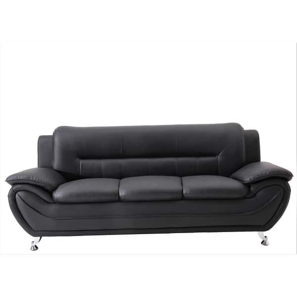 slide 1 of 11, Sanuel 79.2" Faux Leather Pillow Top Arm Sofa Black