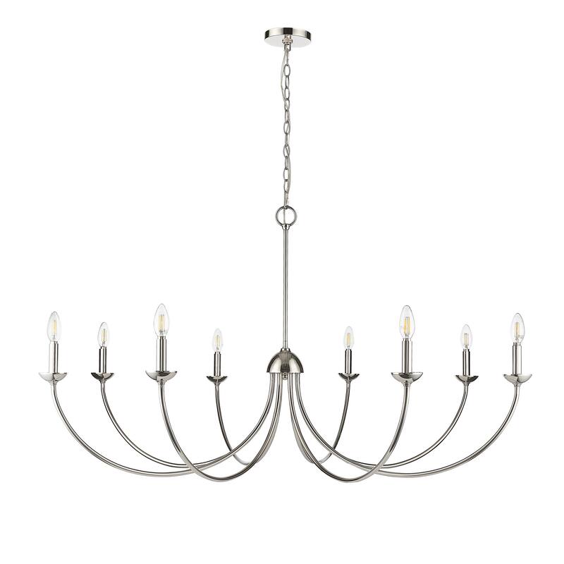 Millennium Lighting 12408 Huxley 8 Light 52" Wide Taper Candle Style - Polished Nickel