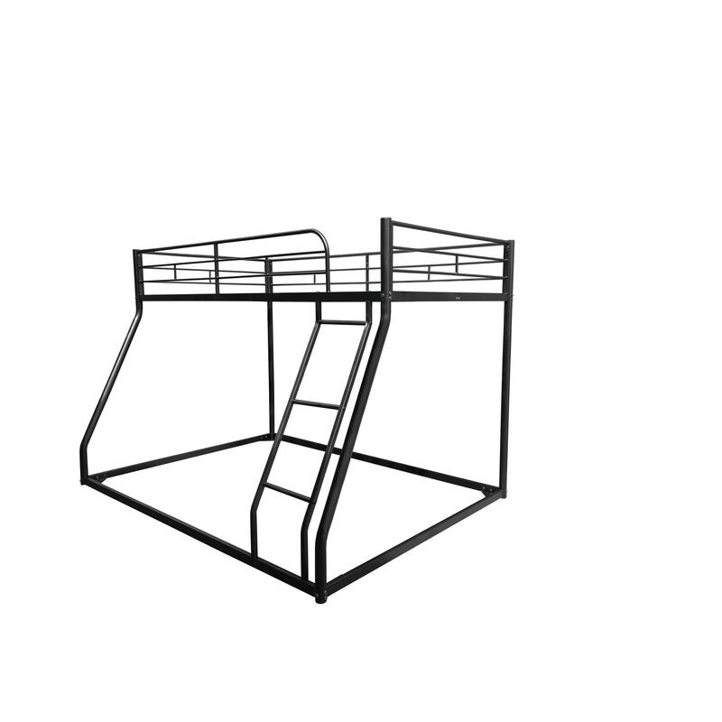 Sturdy Twin Over Full Bunk Bed with Safety Guardrails and Durable Metal Frame