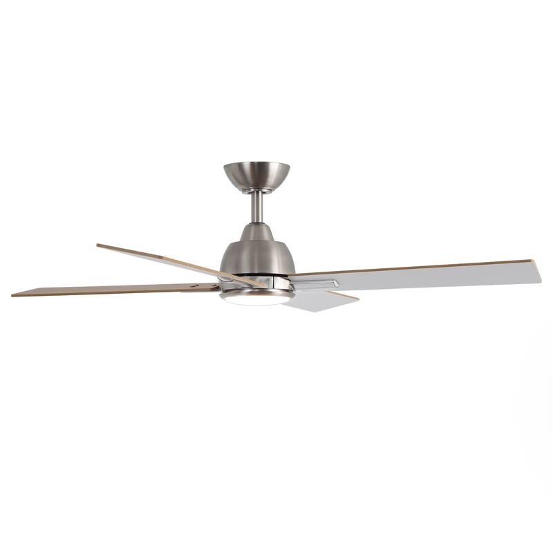 48-inch Gold Plywood Modern Dimmable Ceiling Fan with Light and Remote
