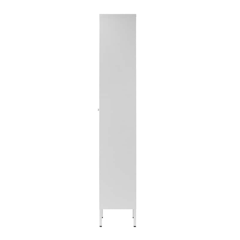 Avis 71-inch White Metal Cabinet with Clear Door