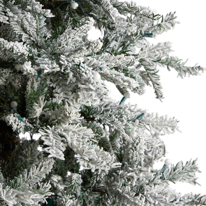 9.5Ft Pre-Lit Artificial Christmas Tree - Slim Spruce with 600 Warm White Lights & Bendable Branches - Holiday Decor - 108
