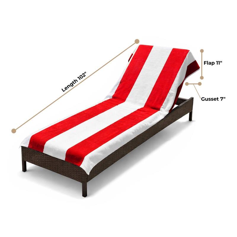 Superior Cotton Cabana Stripe Standard Size Towel/ Chaise Lounge Chair Cover