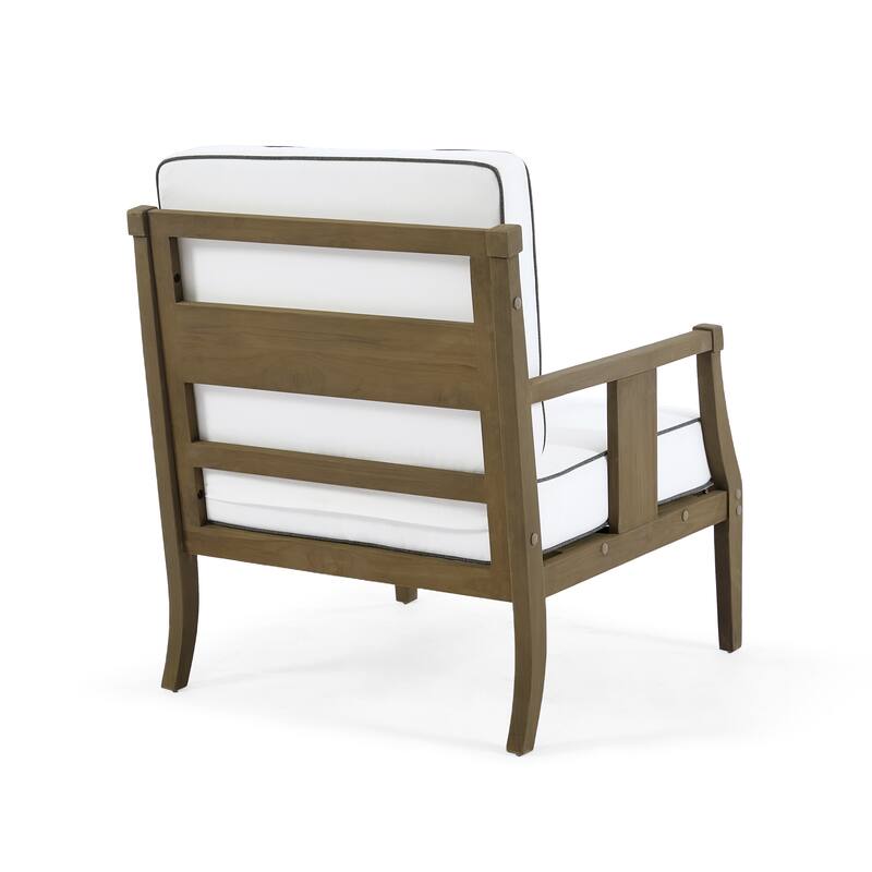 6-Piece Outdoor Teak Seating Set Armchair Patio Conversation Sets with 2 Tables, Cushion