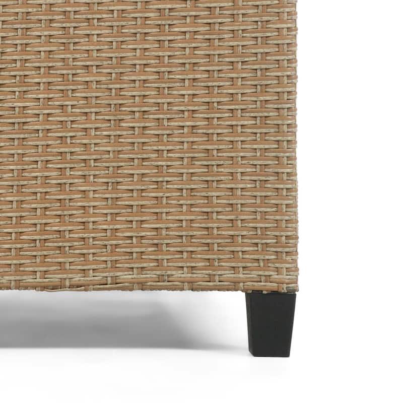 Decker Contemporary Wicker Padded Outdoor Sofa Bench by M&L Co.
