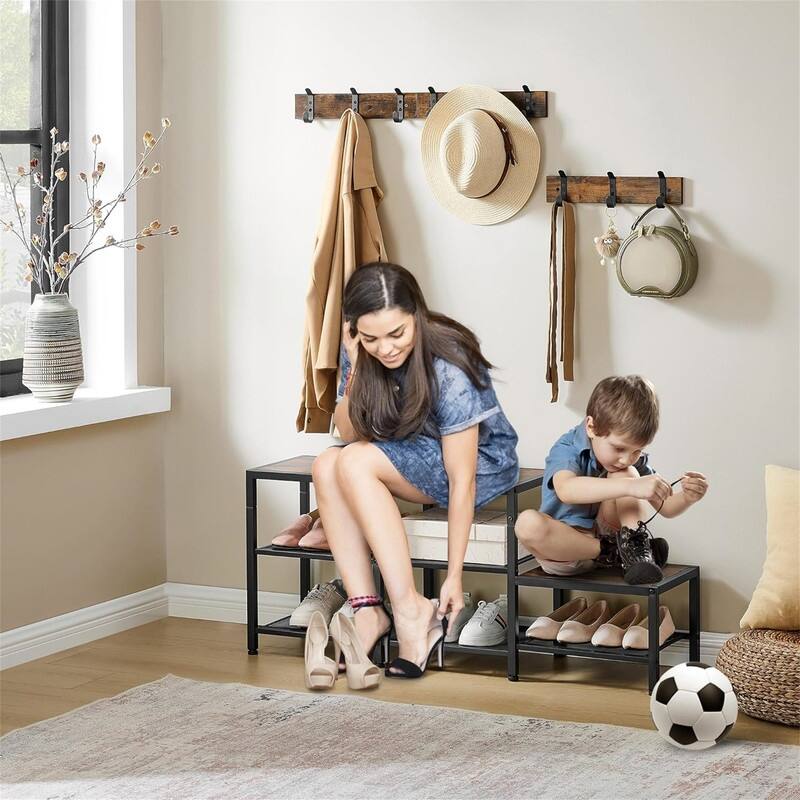 Coat Shoe Rack Bench Entryway - 3-in-1 Parent - 11.4 x 42.13 x 17.52