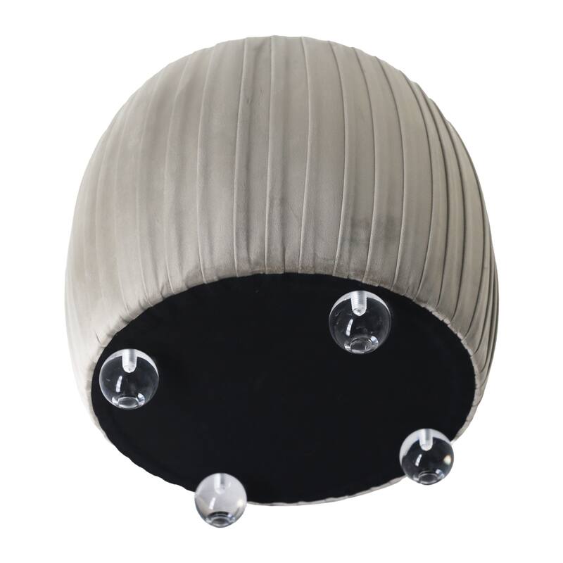 Backless Storage Stool with Velvet Upholstery