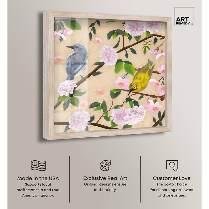 Birds Cuddle Shadowbox by Art Remedy