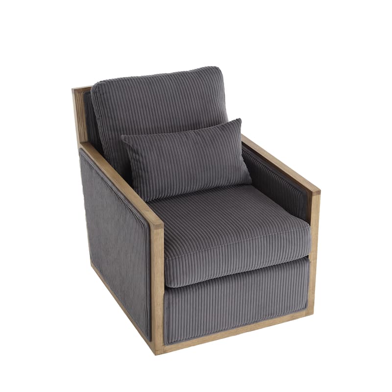 Corduroy Swivel Barrel Chair,Comfy Accent Sofa Chair for Living Room,360 Degree Swivel Barrel Club Chair
