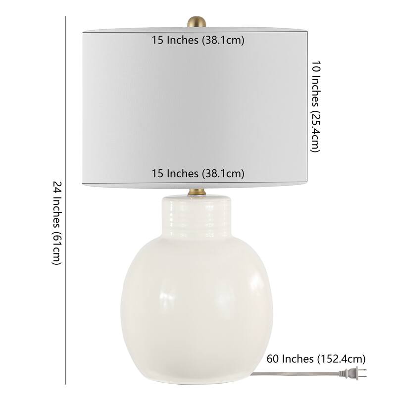 SAFAVIEH Lighting Syra 24-inch Ceramic LED Table Lamp - 15" W x 15" L x 24" H