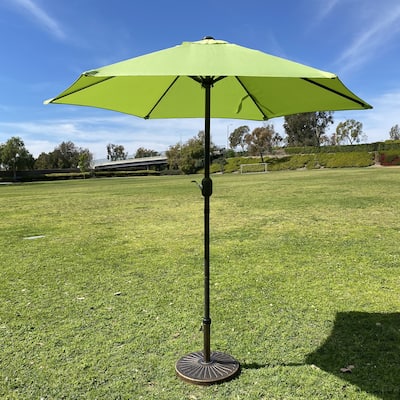 Davee 7.5ft Hexagon Marke tUmbrella with Stand/Base-Lime Green Color