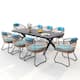 Option Table-Black&Chair-Blue