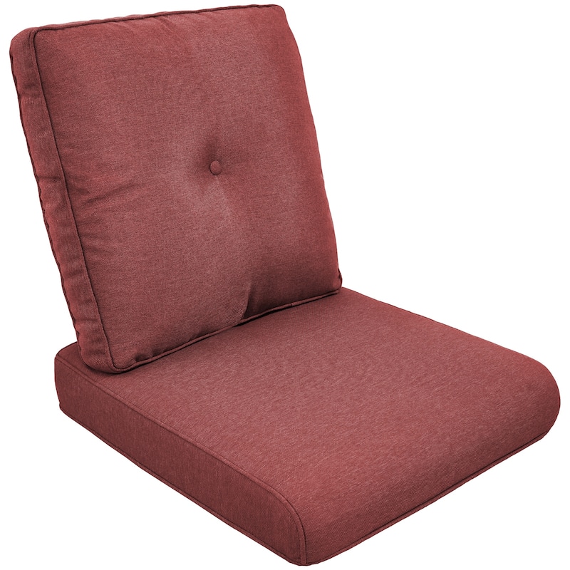 Outdoor Deep Seat Cushion 22 x 25 inch - Red - 1 Pair Buckle Cushion