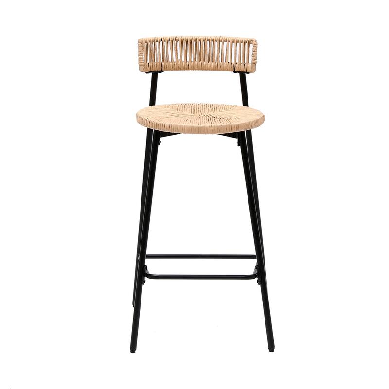 Counter Stools,Handwoven Paper Rope Bar Stools Dining Pub Chairs,2 PCS