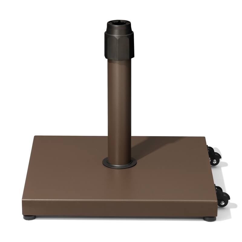Outdoor Market Umbrella Base Holder Square Concrete / Cement Metal w/Wheels