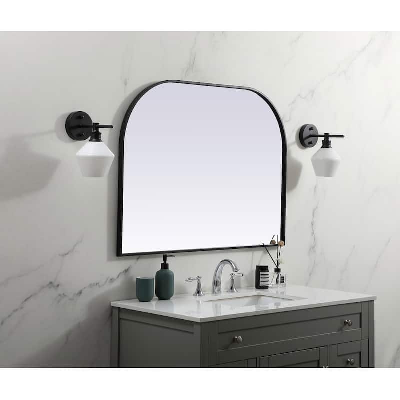 Indigo Home Metal Frame Arch Mirror 40x30 Inch
