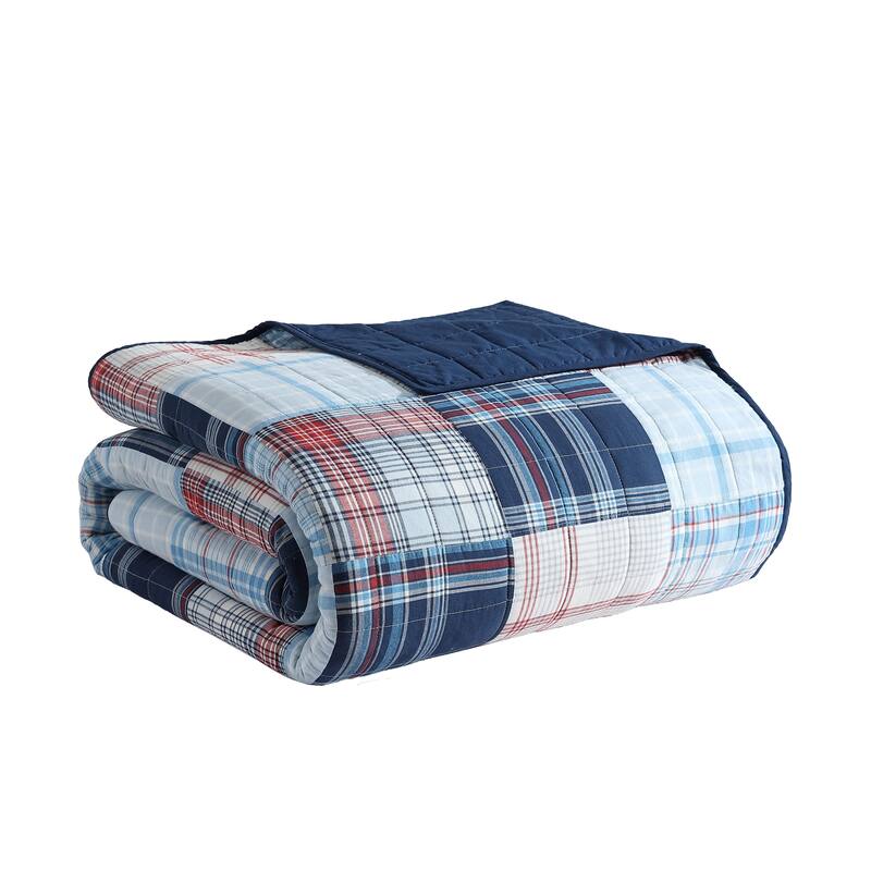 Nautica Stony Point Cotton Blue Quilt and Coordinating Shams