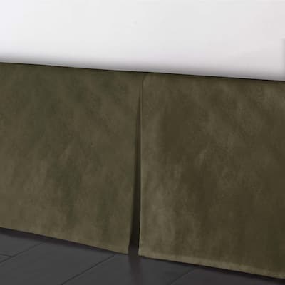 6ix Tailors Cascade Velvet Olive Bed Skirt 15" drop