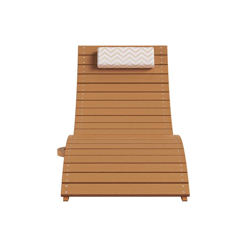 Folding HDPS Plastic Outdoor Pool Chaise Lounges Lounge Chair Outdoor with Headrest Cushions