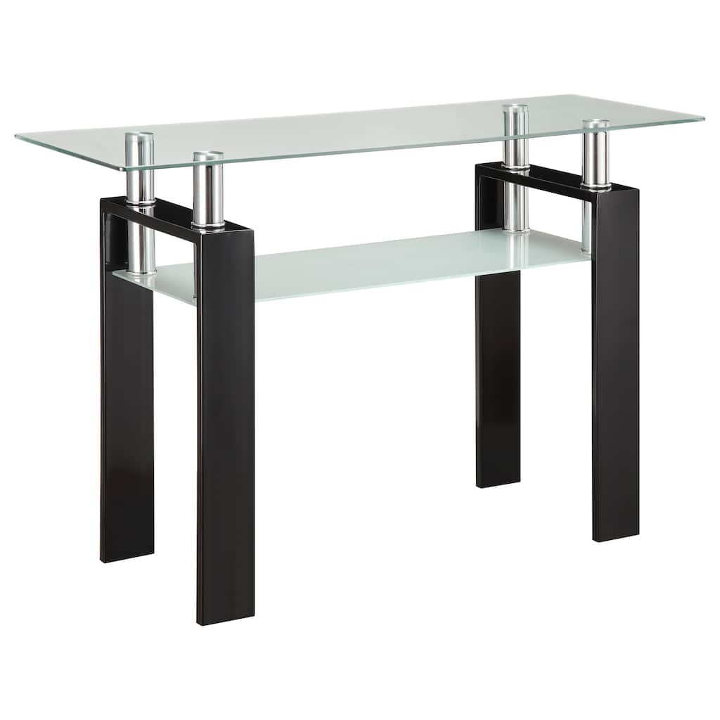 Dyer Rectangular Glass Top Entryway Sofa Console Table