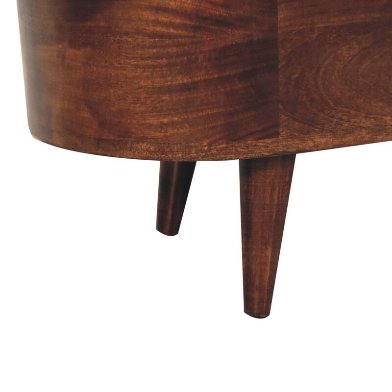 Artisan Furniture Solid Wood Curved California Walnut Blanket Box, Brown, Box Storage
