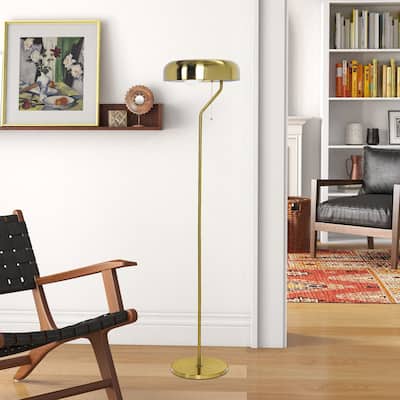 Tall Corner Gold outer and White inner Floor Lamp