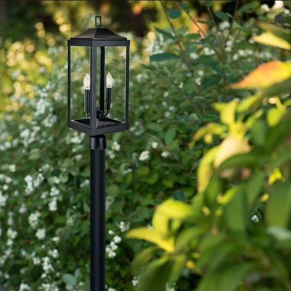 23.4 in. 2-Light Imperial Black Outdoor Post Lantern 23.4 in. 2-Light Imperial Black Outdoor Post Lantern
