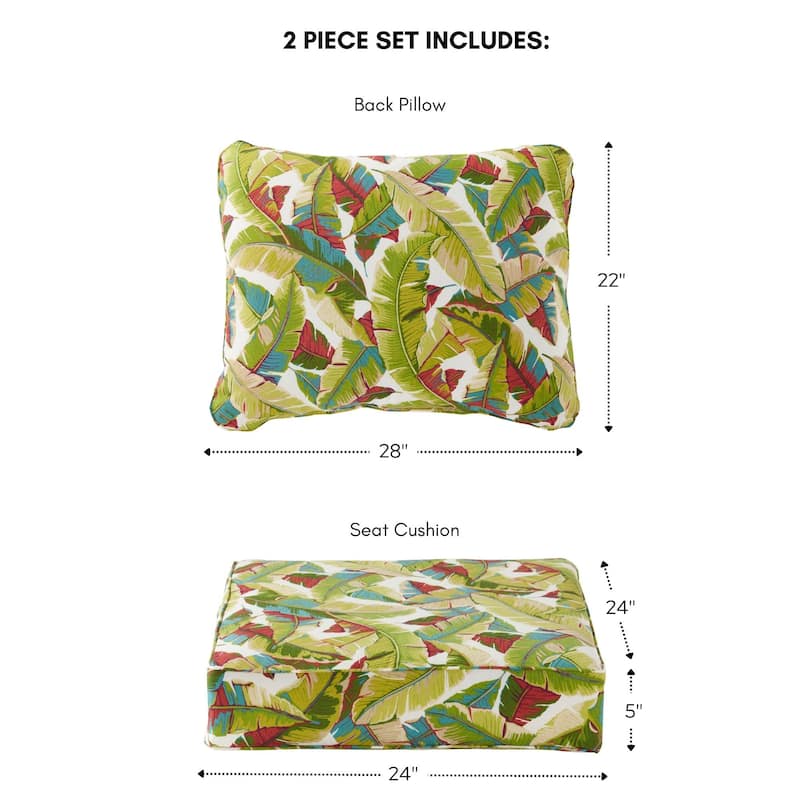 Outdoor 2-Piece Reversible Deep Seat Cushion Set (Cushions Only)